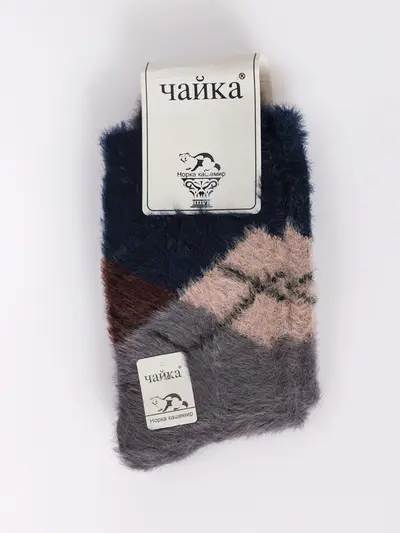 Носки сиреневые с геометричным принтом